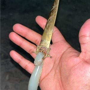 Gold and Jade Decorative Letter Opener